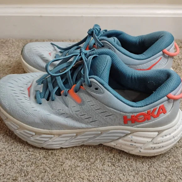 Hoka Athletic Shoes in Blue and Coral - Picture 10 of 10